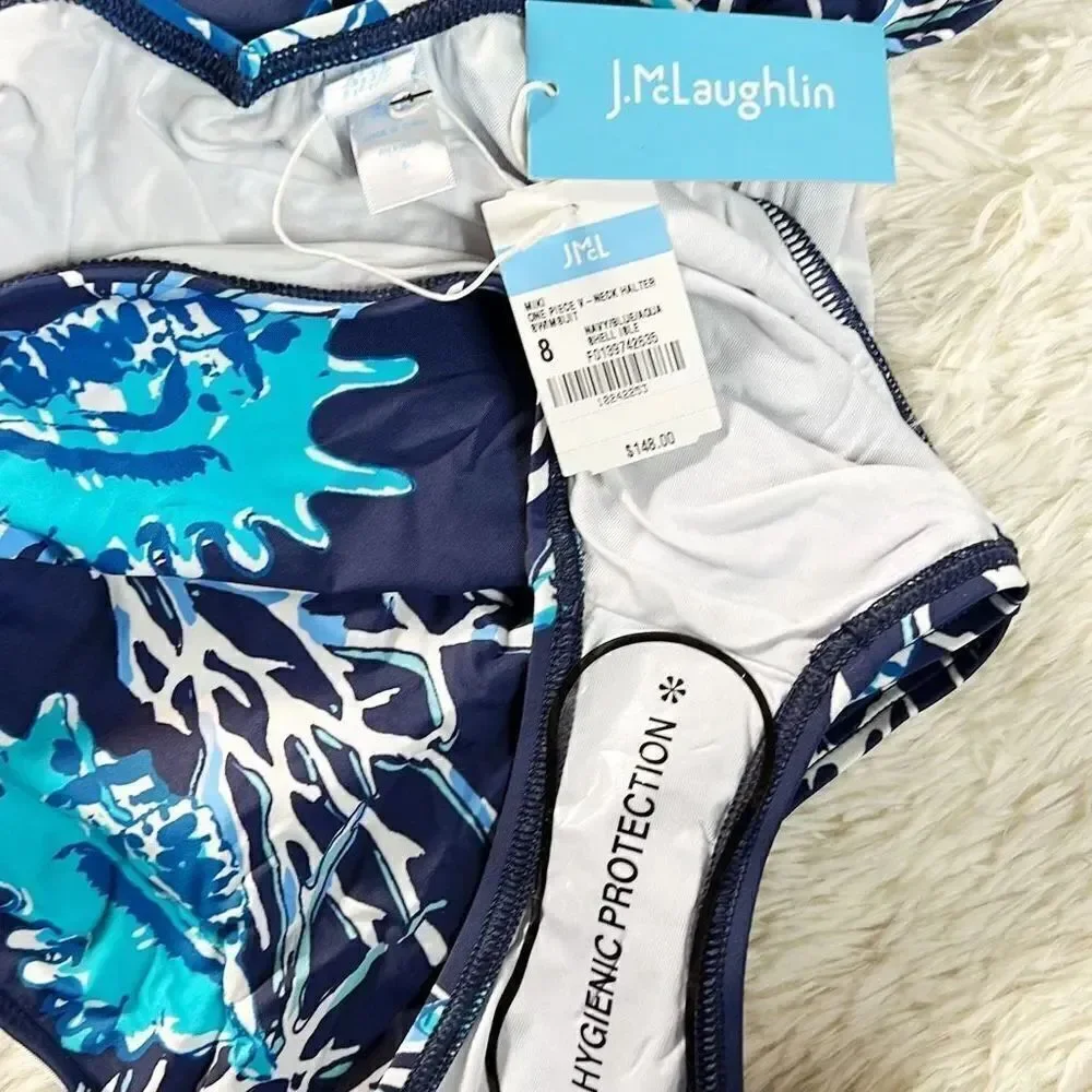 J . McLaughlin Miki One Piece Halter Swimsuit NWT Size 8